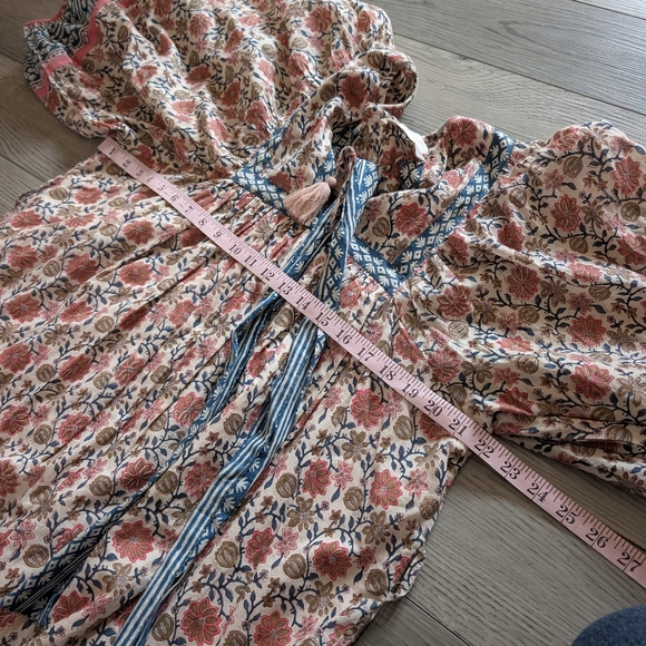 Cleobella Magdalena Sunset Woodblock Printed Bohemian Mini Dress Size M - Picture 7 of 8